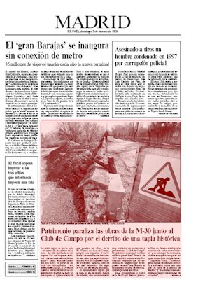 PATRIMONIO PARALIZA LAS OBRAS DE LA M-30 JUNTO AL CLUB DE CAMPO POR EL DERRIBO DE UNA TAPIA HISTRICA (artculo en formato PDF)