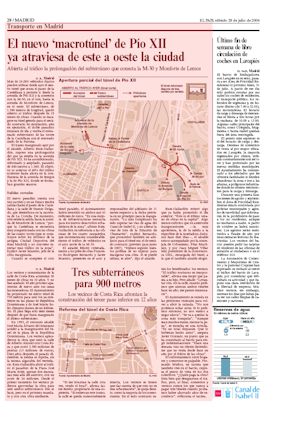 EL NUEVO "MACROTUNEL" DE PIO XII YA ATRAVIESA DE ESTE A OESTE LA CIUDAD (artculo en formato PDF)