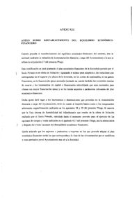 ANEXO XIII. ANEXO SOBRE RESTABLECIMIENTO DEL EQUILIBRIO ECONOMICO-FINANCIERO.