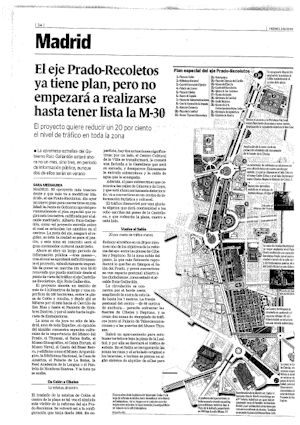 EL EJE PRADO-RECOLETOS YA TIENE PLAN, PERO NO EMPEZAR A REALIZARSE HASTA TENER LISTA LA M-30 (artculo en formato PDF)